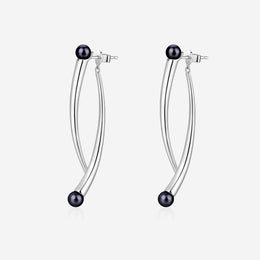 Pianegonda Orecchini pendenti con doppia spina con perle naturali - CUSPIS - Argento 925‰
