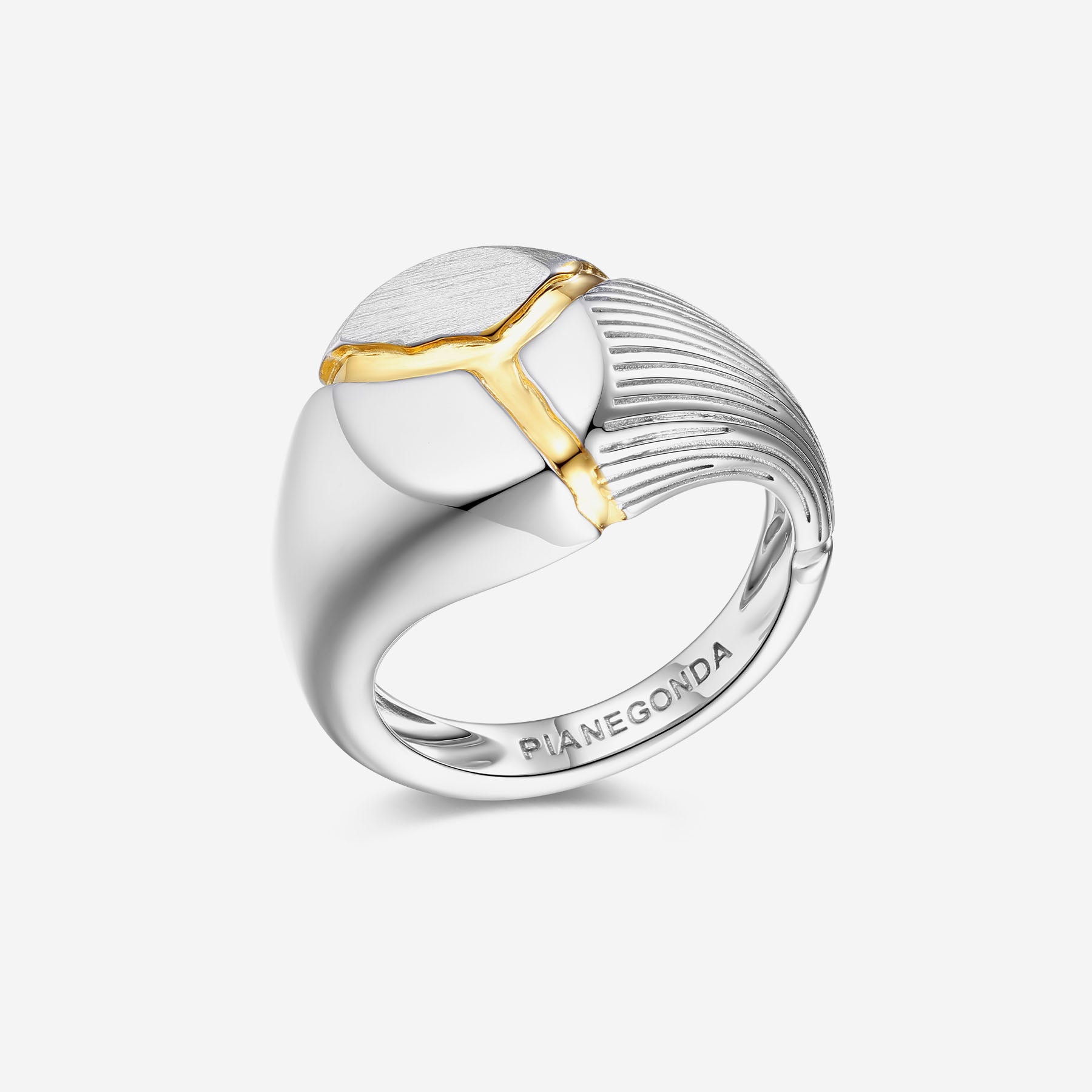 Pianegonda Anello chevalier - IMPERFECTUM - Argento 925‰, Finitura dorata